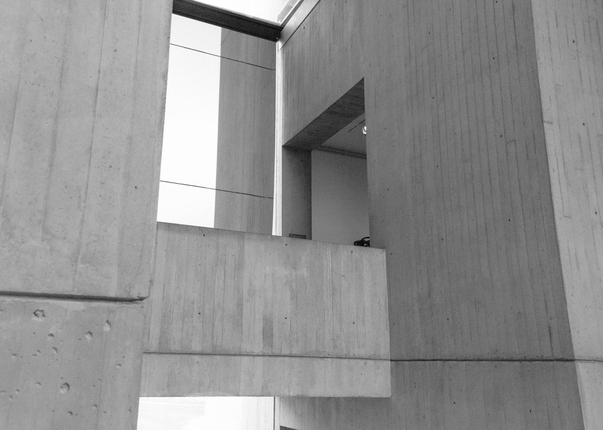 Minimalist concrete structures in black and white